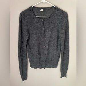 J. Crew Gray Alpaca and Wool Blend Button Down Cardigan Size Medium
